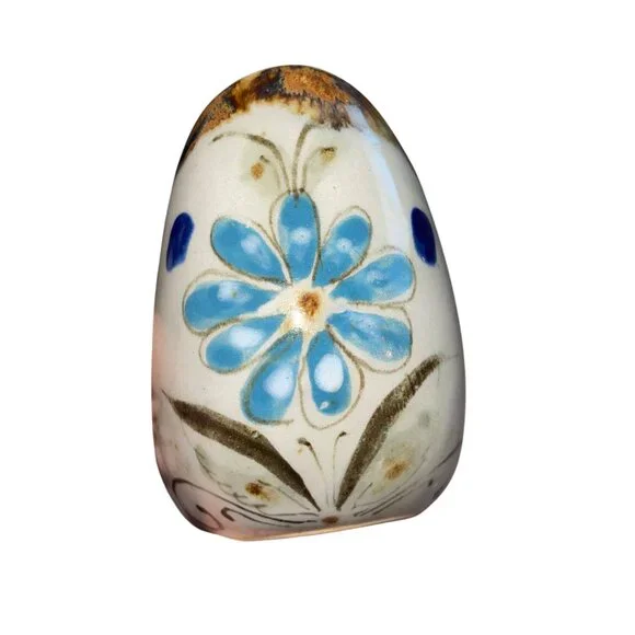 Ken Edwards Vintage Candle Holder Tonala Pottery Bird Hand Painted U Shape